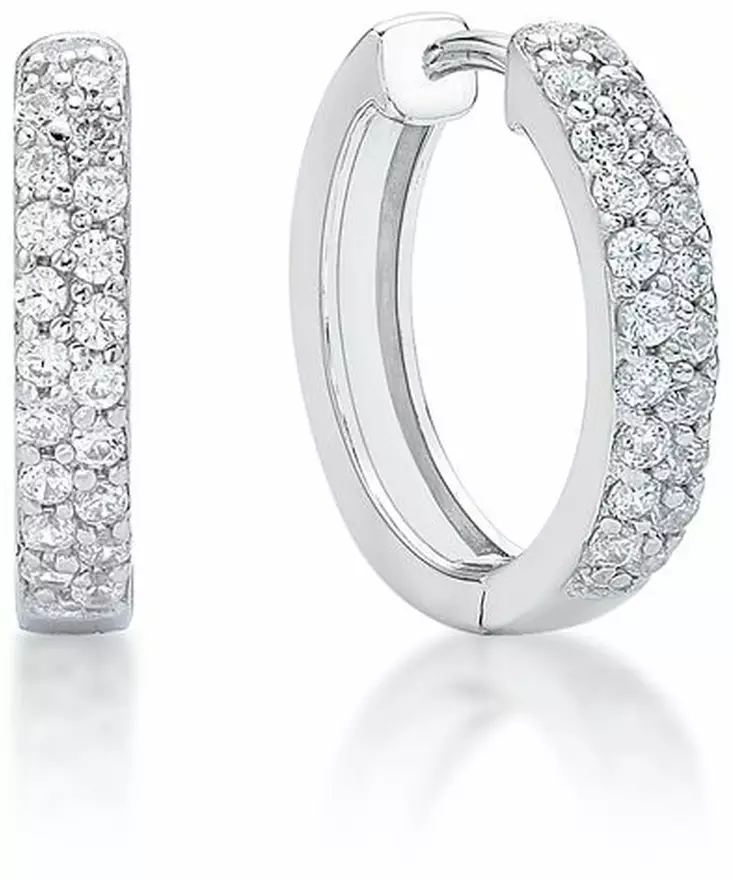 Hopeiset korvarenkaat zirkoneilla C10263 - Hopeiset korvakorut - C10263 - 1