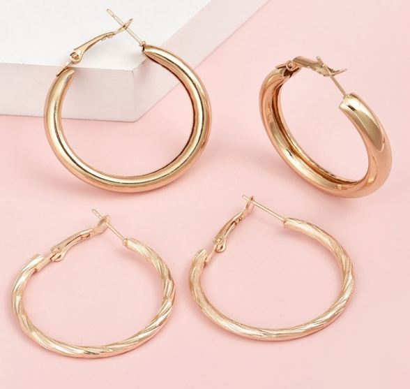 Korvarengas Tuplarenkaat 2 pr ZK1553 - Korumetalli korvakorut - ZK1553 - 1