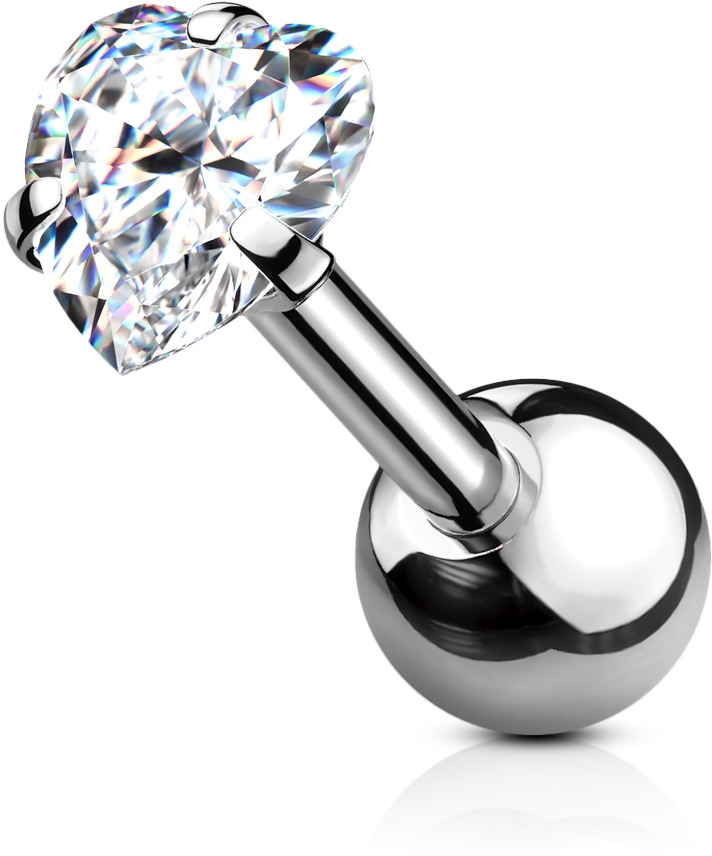 Labret/helix koru sydän kivellä - Lävistyskorut - HW03-3 - 1