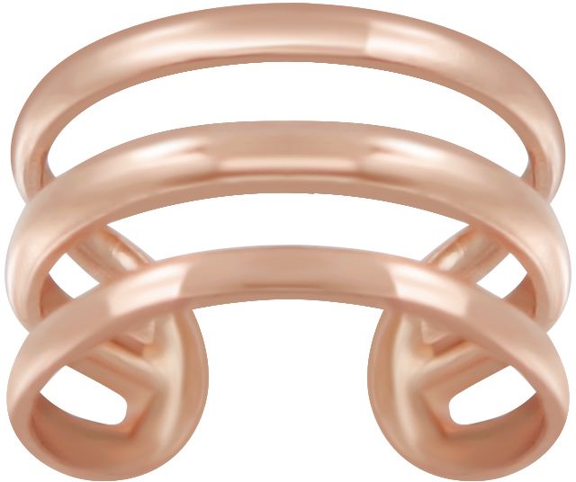 Puriste Triple Line Rose Y6183 - Hopeiset korvakorut - Y6183 - 1