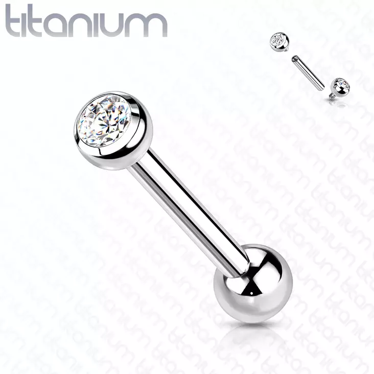 Titaani barbell 10mm - Titaaniset korvakorut - HW25-10-3 - 1