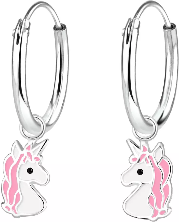 Yksisarvinen korvarengas Pink 12mm - Lasten korut - Y2433 - 1