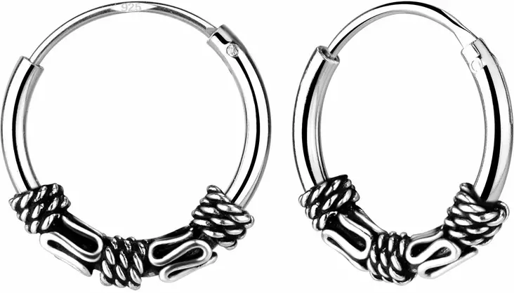 Hoop Bali korvarengas 12mm hopeaa - Hopeiset korvakorut - Y2813 - 1