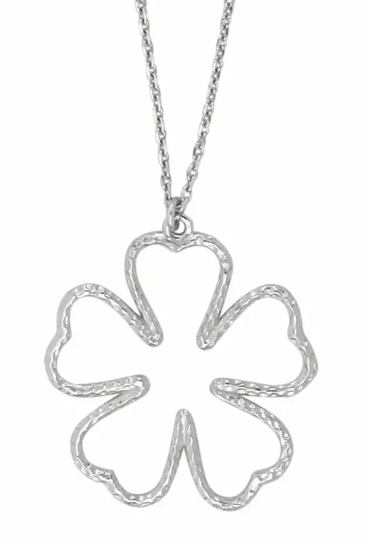 Hopeariipus rod. kukka - Kaulakorut ja riipukset - N103 - 1