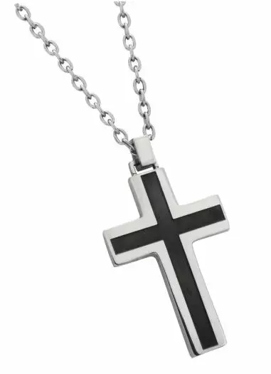 Risti-riipus Silver-Black teräs - Teräsriipukset - PSS053 - 1