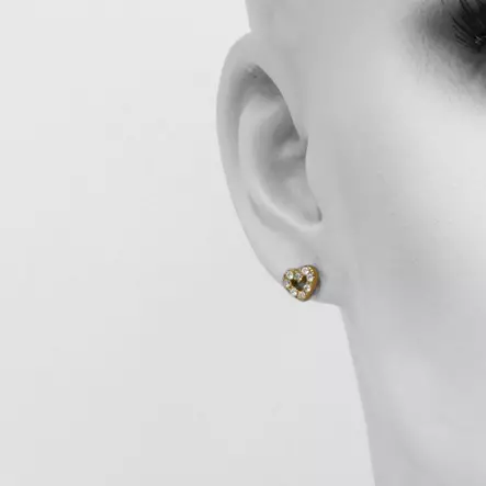 Kultaiset sydämen muotoiset sydänkorvakorut - Kultaiset korvakorut - 17-EA1104 - 2