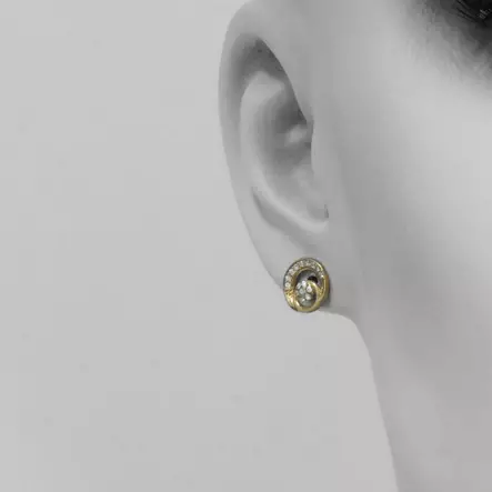 Kultaiset tappikorvakorut zirkoneilla 17-K1804 - OUTLET korvakorut - 17-K1804 - 2