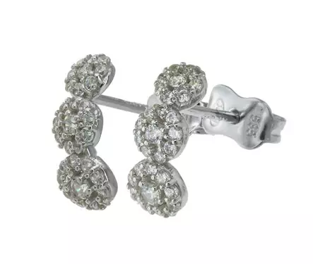 Valkokultaiset korvakorut zirkoneilla 17-K1704 - OUTLET korvakorut - 17-K1704 - 1