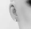 Helmi korvakorut 5mm tappi valkokultaa - Kultaiset korvakorut - K20164 - 2