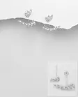 Lehv=C3=A4 2-osainen zirkonein IN15634 - Hopeiset korvakorut - IN15634 - 1
