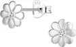 Kukka keski kristalli - Hopeiset korvakorut - Y1614 - 1