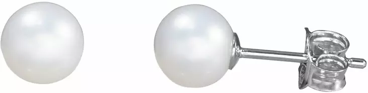 Helminapit 6,5-7 mm makeavesi - Hopeiset korvakorut - PS004 - 1