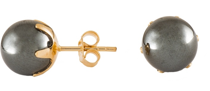 Hematiitti korvakorut 8mm K20084 - Kultaiset korvakorut - K20084 - 1