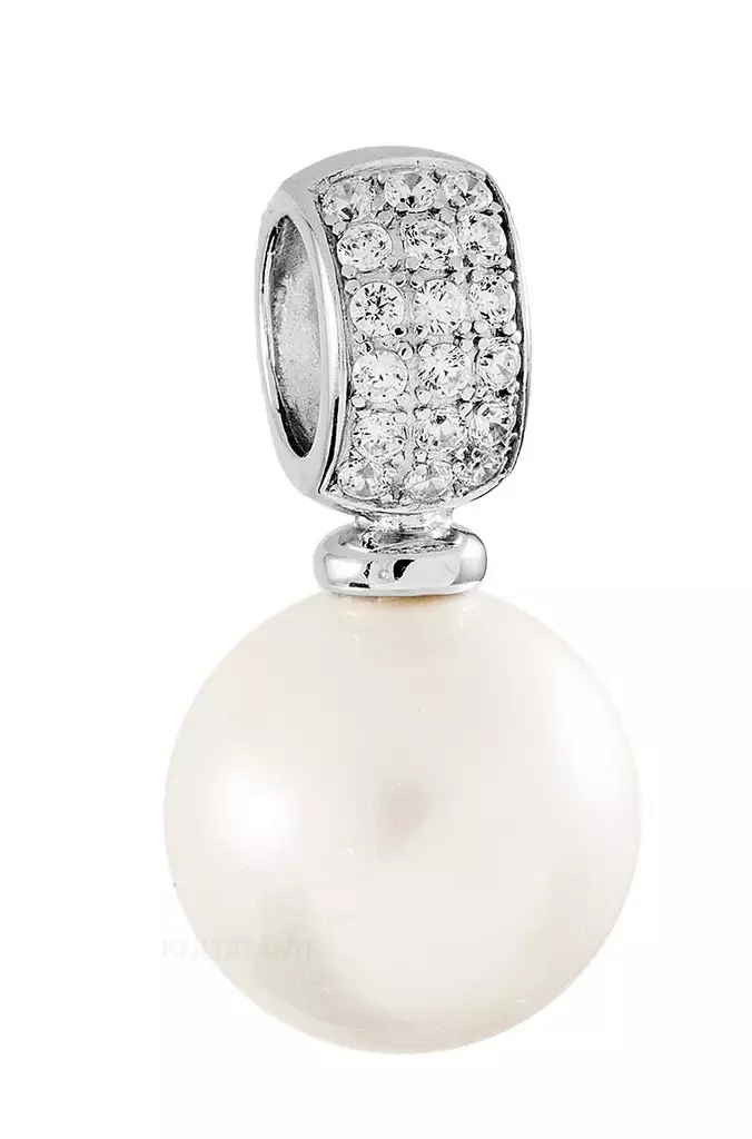 Hopeinen helmiriipus zirkoneilla C11054 - Hopeiset riipukset - C11054 - 1