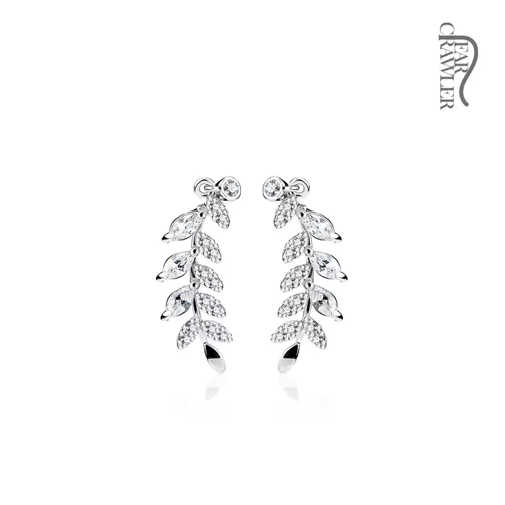 Kiipijä korvakorut lehdet HEL04 - Teräksiset korvakorut - HEL04 - 1