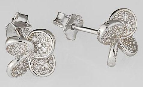 Kukkakorvakorut zirkonein RHK184 - Hopeiset korvakorut - RHK184 - 1