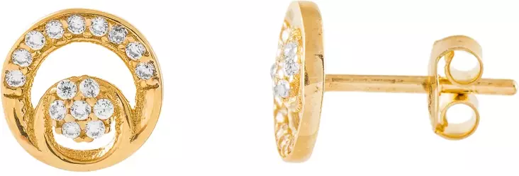 Kultaiset tappikorvakorut zirkoneilla 17-K1804 - OUTLET korvakorut - 17-K1804 - 1