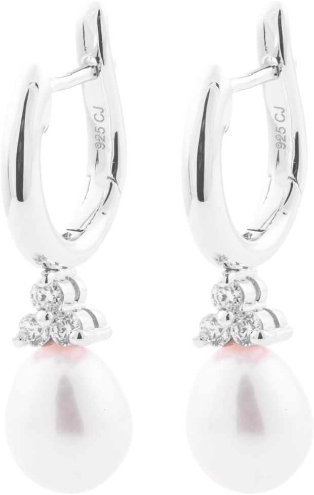 Hopeiset mila helmikorvakorut CKK182 - Elen Pearls - EP044 - 1