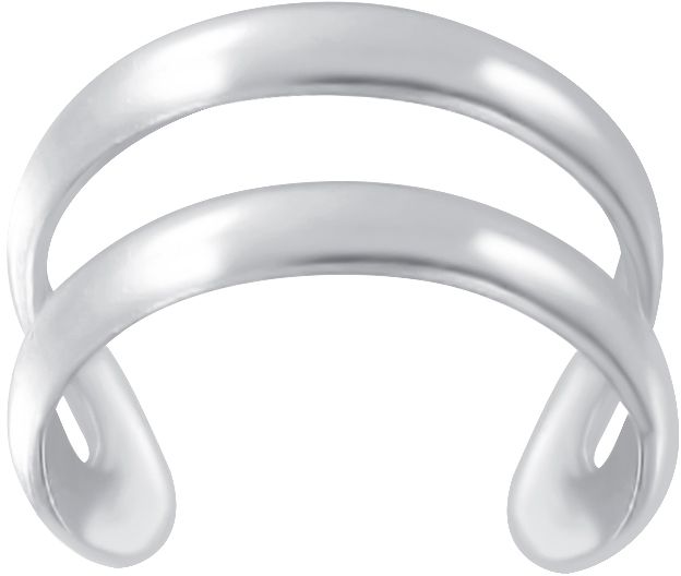 Puriste Double Line Ear Cuff Y3224 - Hopeiset korvakorut - Y3224 - 1