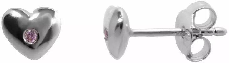 Syd=C3=A4n korvakoru Pink kivi 6mm - Hopeiset korvakorut - CKK214 - 1