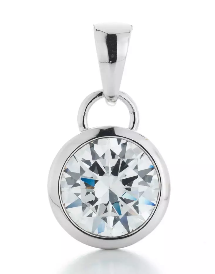 Hopeinen riipus kookkaalla zirkonilla C10824 - Hopeiset riipukset - C10824 - 1