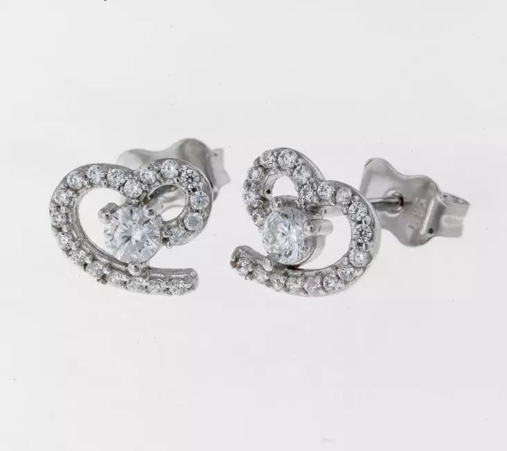 Valkokultaiset zirkonikorvakorut 17-K1794 - Kultaiset korvakorut - 17-K1794 - 1