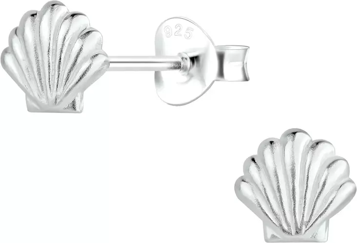 Simpukka korvakoru 6x6mm - Lasten korut - Y3804 - 1