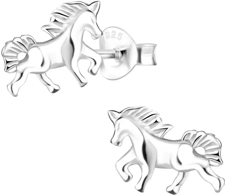 Hevonen korvakoru hopeaa 10x7 mm - Hopeiset korvakorut - Y8854 - 1