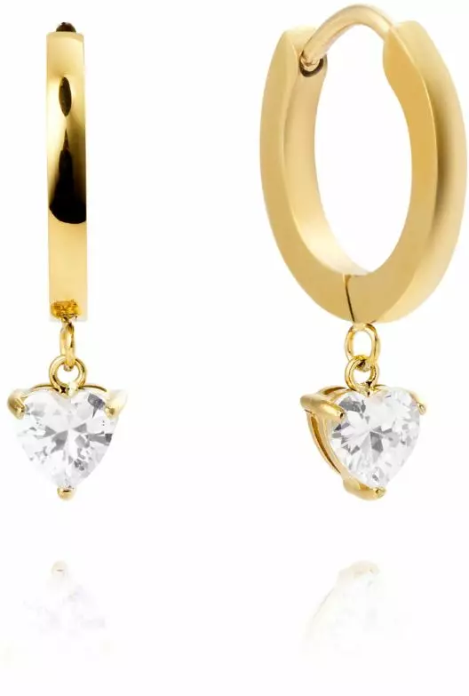 Mockberg Bonnie white hoops, small MB0844 - Teräksiset korvakorut - MB0844 - 1