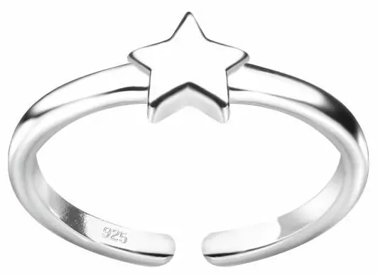 Hopeinen Varvassormus Tähti Y8124 - Varvassormukset - Y8124 - 1