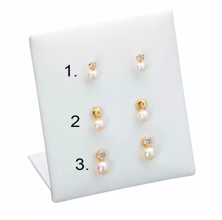 Korvakorulajitelma Helmi ja Zirkoni 668004 - Kultaiset korvakorut - 668004 - 1