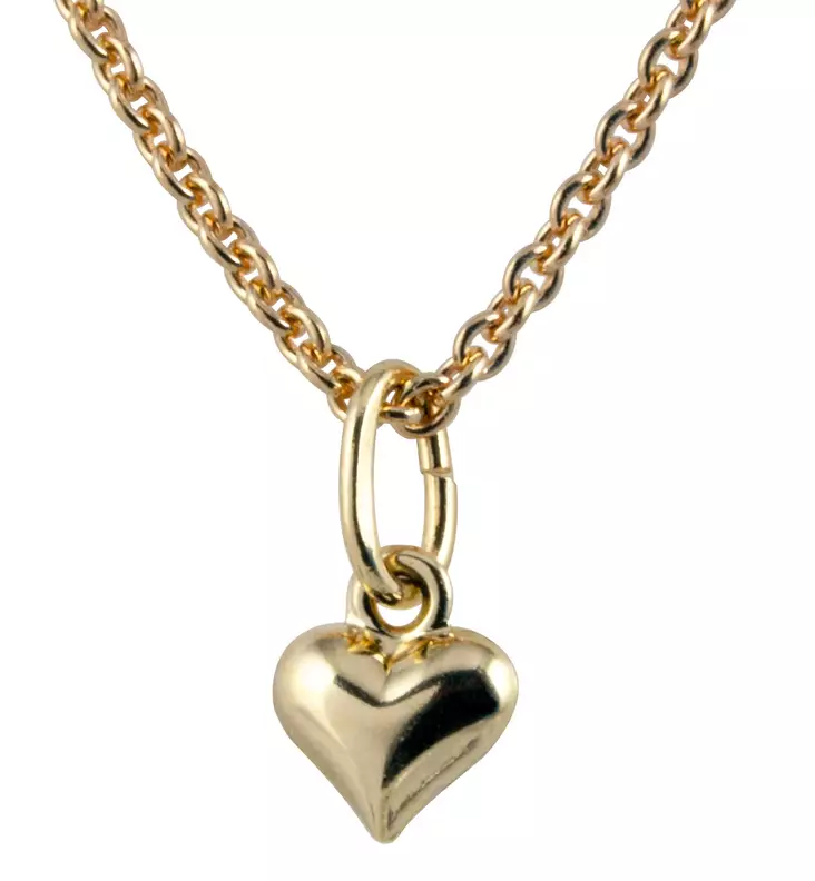 Sydän-riipus 4,5 mm 45 cm ankkuriketju - Kultaiset riipukset - K10024 - 1