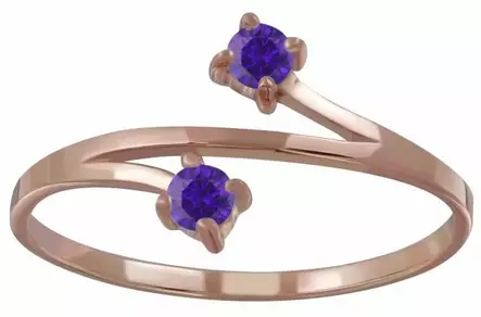 Hopeasormus Kahdella Zirkonialla Y3761 - Hopeiset sormukset - Y3761165 - 1