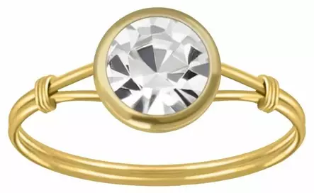 Kullattu Hopeasormus Kristallilla Y3465 - Hopeiset sormukset - Y3465165 - 1