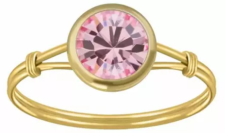 Kullattu Hopeasormus Kristallilla Y3466 - Hopeiset sormukset - Y3466165 - 1