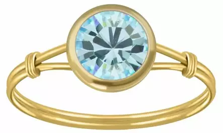 Kullattu Hopeasormus Kristallilla Y3467 - Hopeiset sormukset - Y3467165 - 1