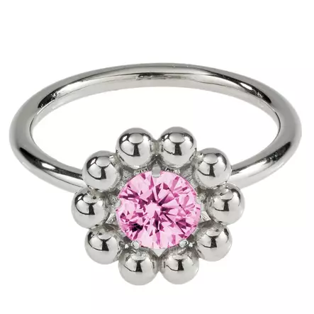 Lumoava Daisy sormus pinkill=C3=A4 zirkonilla L52228150 - Hopeiset sormukset - L52228150155 - 1