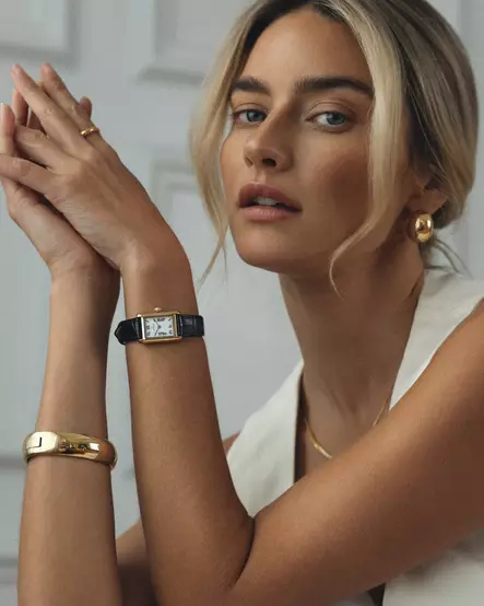 Mockberg Timeless Black leather gold kello MB0245 - Naisten rannekellot - MB0245 - 2