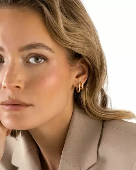 Mockberg Shiny gold hoops small MO585 - Teräksiset korvakorut - MO585 - 2