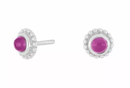 Hopeakorvakorut violetti kivi pisara - Korvakorut - N115 - 1