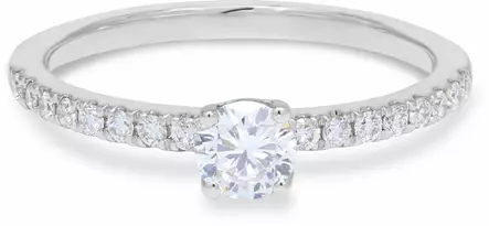 Beat of Love valkokultainen timanttisormus Anthea R-1506LDPDW kuvatutna pöydällä - Timanttisormukset Beat of love - R-1506LDPDW-155 - 2