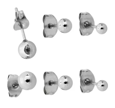 Pallokorvissetti 3-4-5 mm GK345 - Teräksiset korvakorut - GK345 - 1
