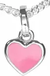 Pinkki sydänriipus 38cm - Hopeiset kaulakorut - CRR65 - 1