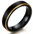 Musta Tungsten sormus kultareunoilla - Sormukset tungsten ja zirkonium - G18-165 - 1