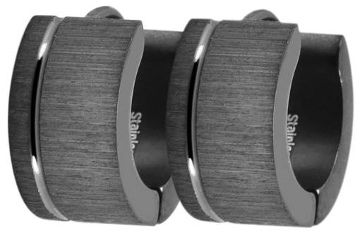 Byron korvakorengas musta ter=C3=A4s SH0025 - Teräksiset korvakorut - SH0025 - 1