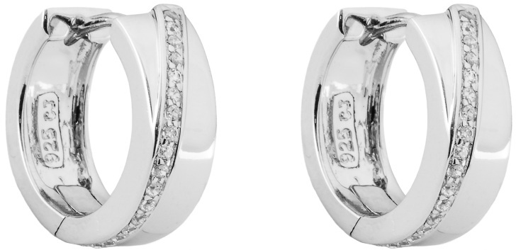 Hopeiset korvarenkaat zirkoneilla CKK135 - Hopeiset korvakorut - CKK135 - 1