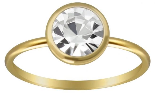 Kullattu Hopeasormus Kristallilla Y3451 - Hopeiset sormukset - Y3451165 - 1