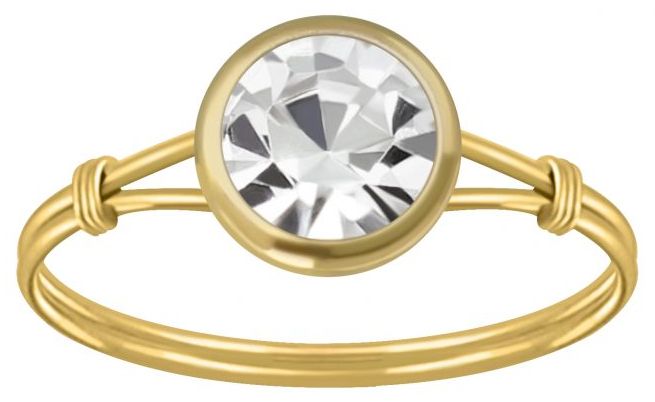 Kullattu Hopeasormus Kristallilla Y3465 - Hopeiset sormukset - Y3465165 - 1