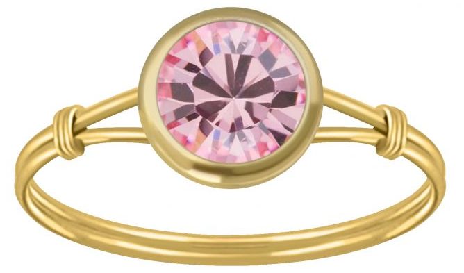 Kullattu Hopeasormus Kristallilla Y3466 - Hopeiset sormukset - Y3466165 - 1