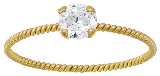 Kullattu Hopeinen Kierresormus Zirkonialla Y3876 - Hopeiset sormukset - Y3876165 - 1